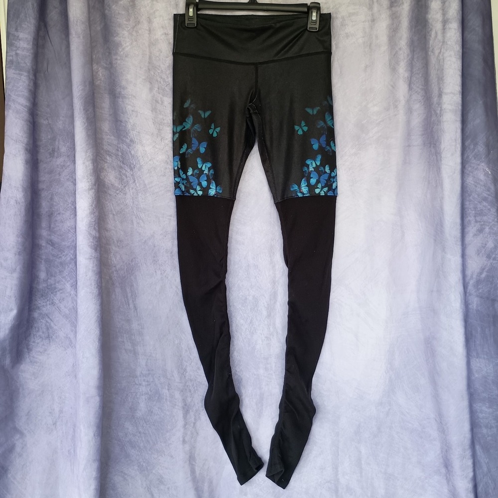 Alo Yoga Blue Butterfly Goddess Ribbed Leggings